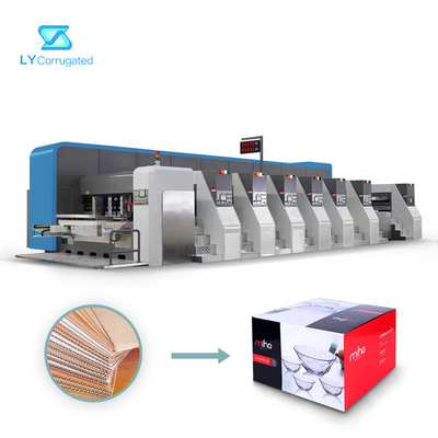 Máy in Flexo 6 ​​màu, Máy cắt rãnh in thùng carton 1100 × 2750